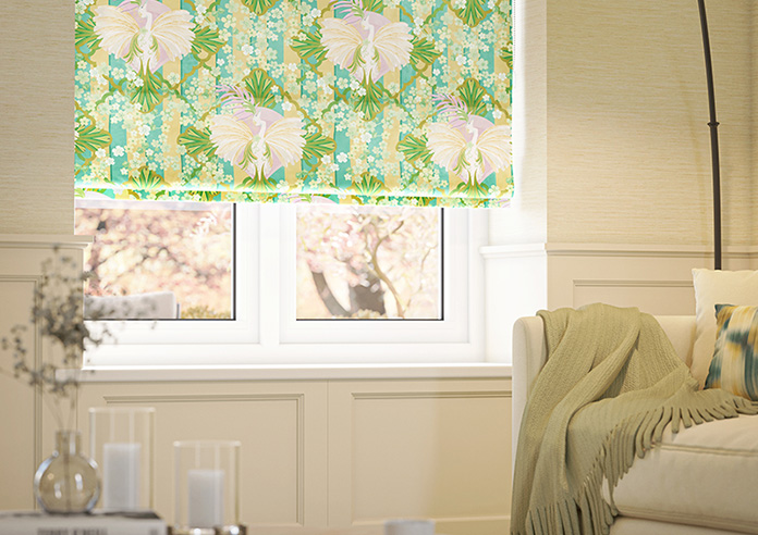 Faded Glamour, Goddess Green Stripe - Roman Blind - Image 5